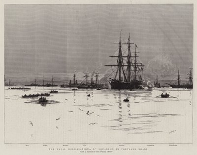 La movilización naval, Escuadrón B en Portland Roads de William Lionel Wyllie